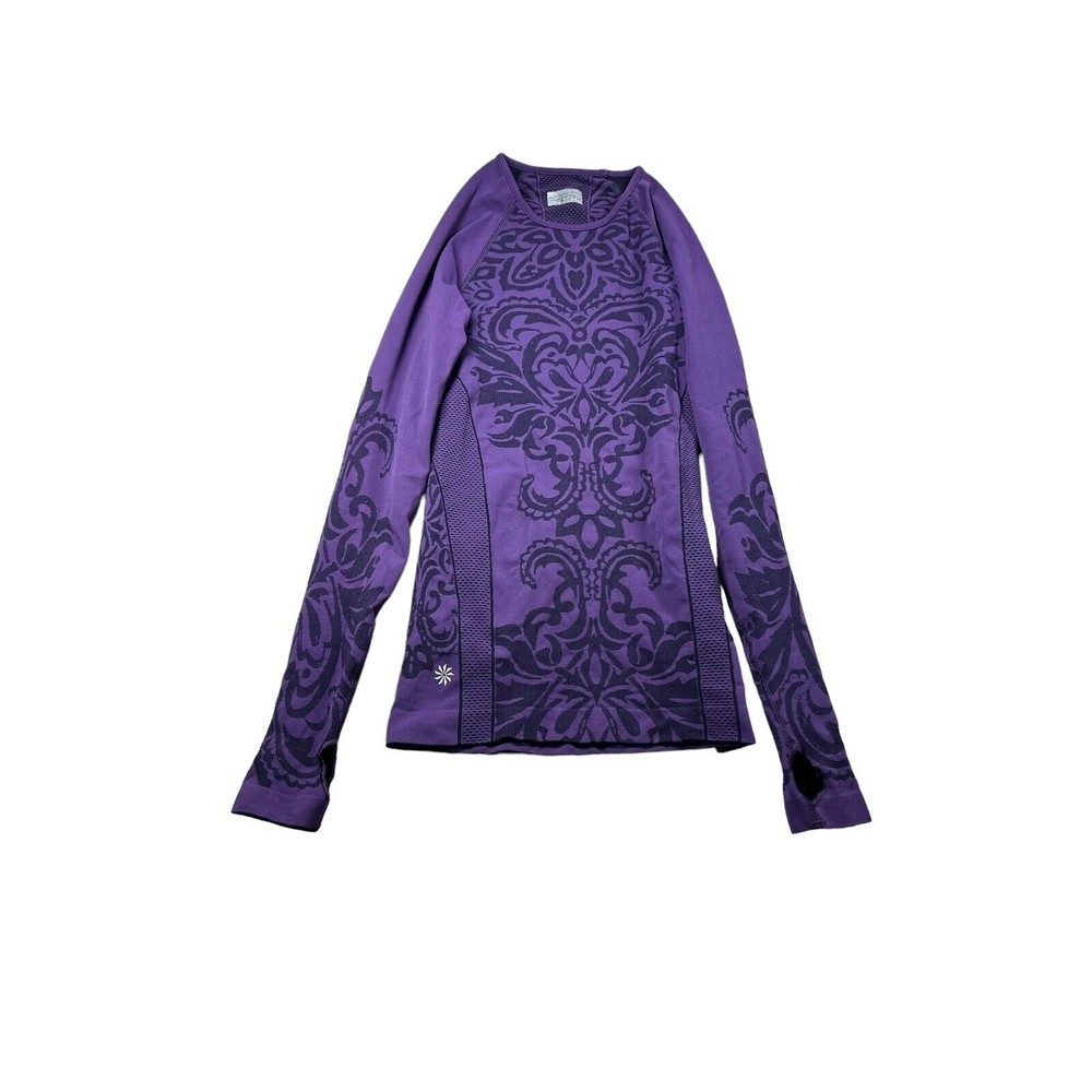 Athleta Long‎ Sleeve Workout Twist Top Thumbholes Purple Size XS Style #306573